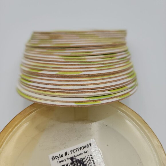 Mainstreet Collection Paper Coasters Topiary Design with Bow Unused - Picture 5 of 9